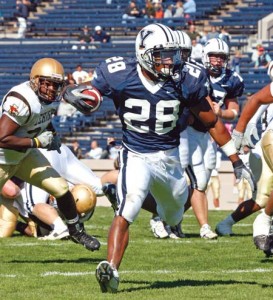 Mike McLeod ’09 runs against Lehigh on Saturday. Some critics have concerns of how administrators have dealt with sports crime.
